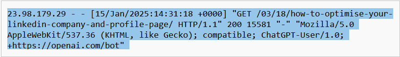 Using website log files to check AI crawlability