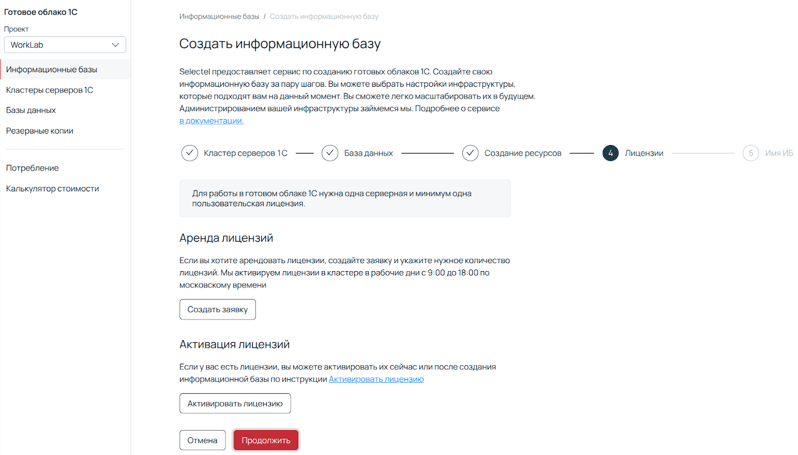 Скриншот ПУ: подключение лицензии.