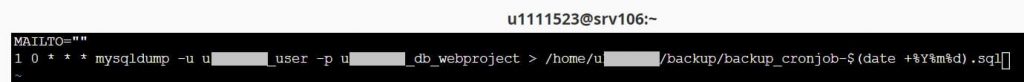 mysqldump script cronjob