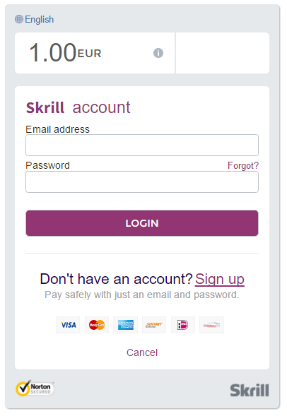 Logi oma Skrill kontole