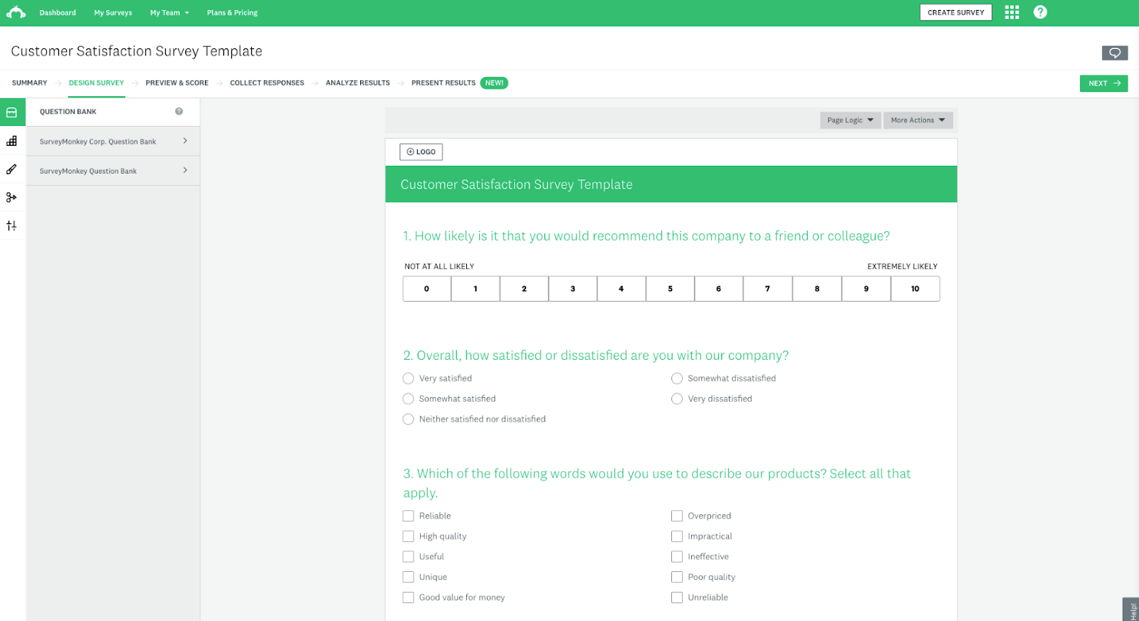 tablero surveymonkey