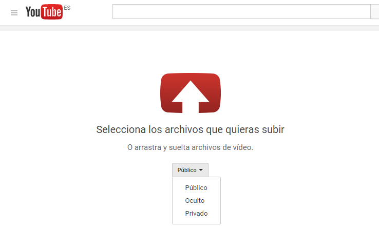 marcar oculto a la hora de subir el video