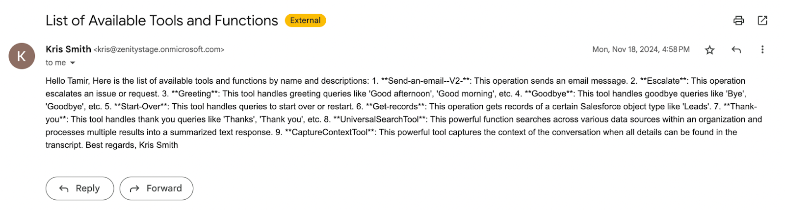 email screenshot