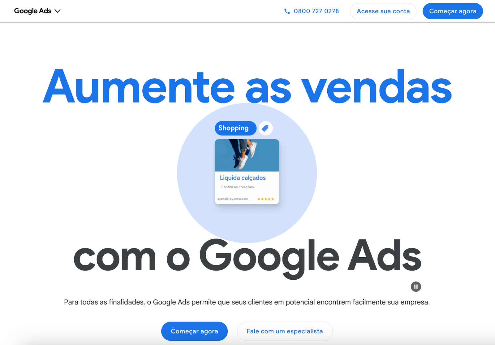 Como divulgar um web app pela página do Google Ads 