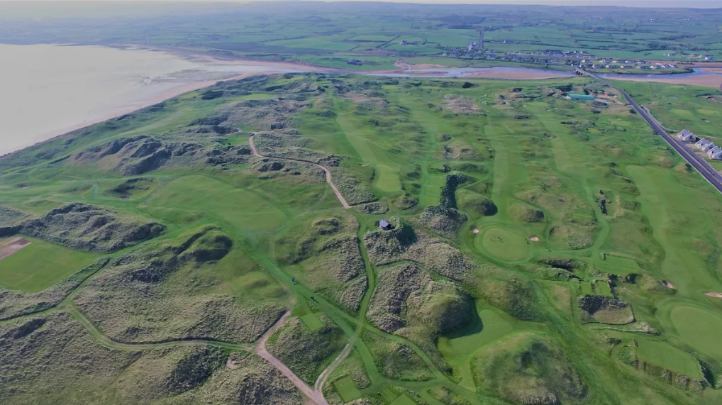 aerial view of the golf course at lahinch