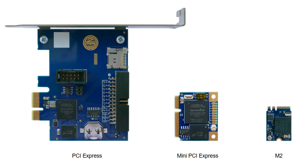 Фото решения в разных форм-факторах: PCI-e, mini PCI-e и M.2.