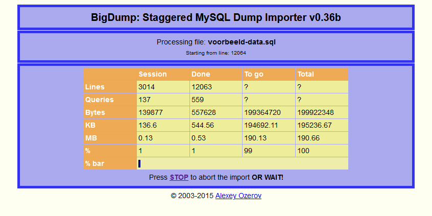 BigDump_Importscreen.jpg