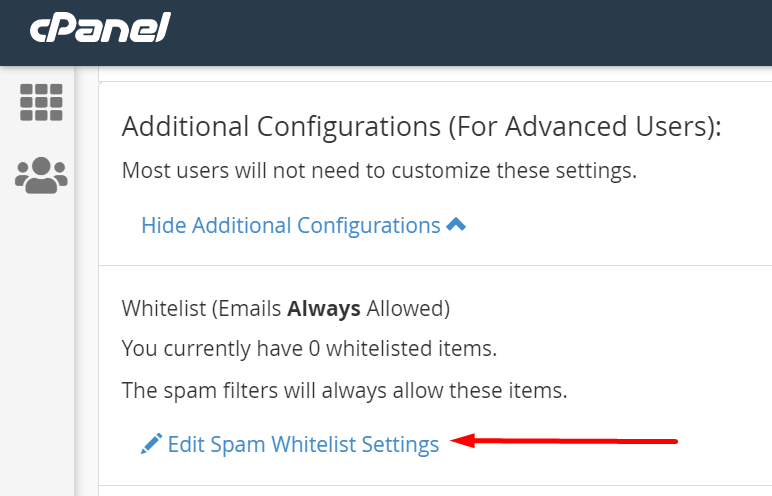 tombol edit spam whitelist