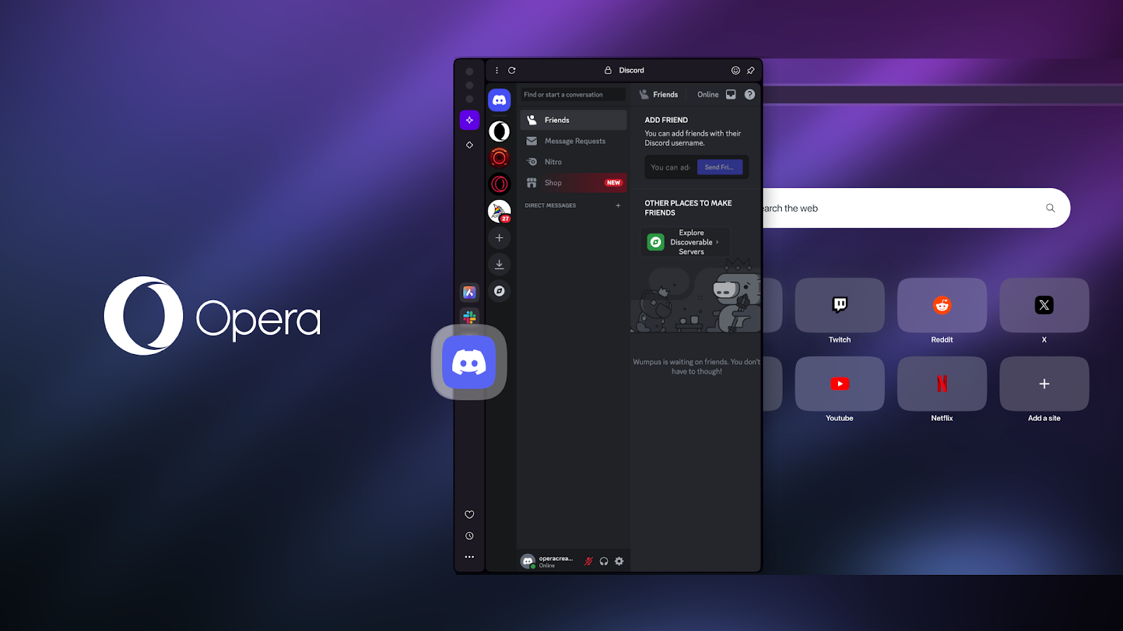 Discord integration to Opera