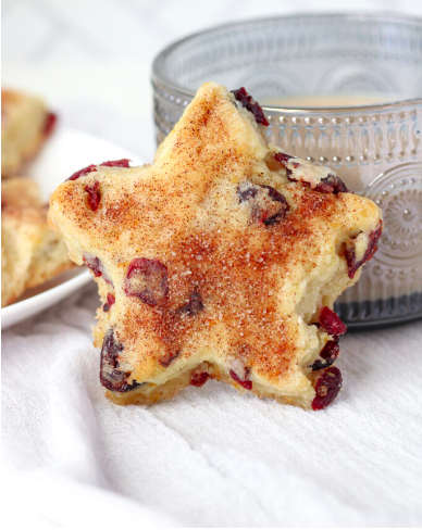 scone, star, Christmas, cranberry, afternoon, tea