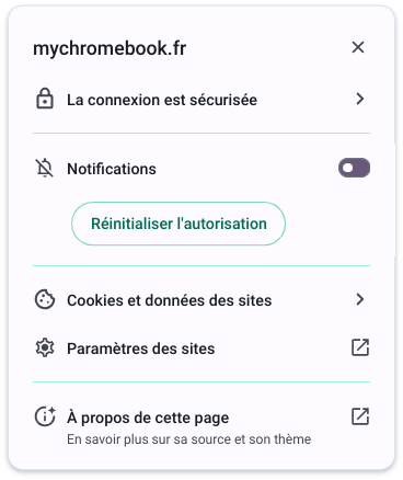 Capture d'écran de la première fenêtre contextuelle