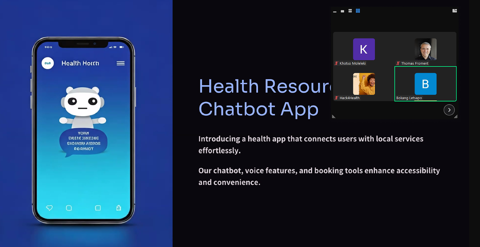 demo 1: an health mobile chatbot app and medical booking tool