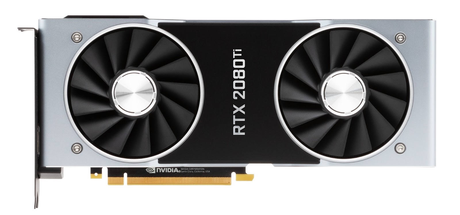 Фотография видеокарты NVIDIA GeForce RTX 2080 Ti.