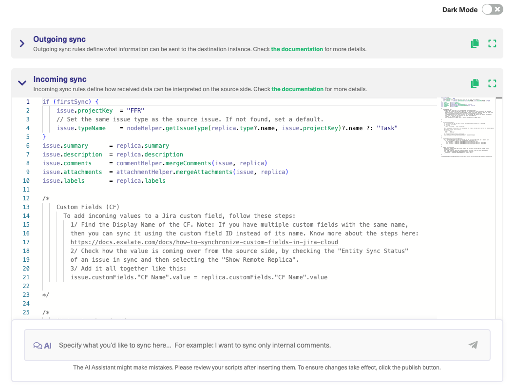 Sync rules in GitHub