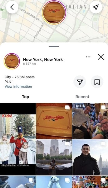 Location search on Instagram