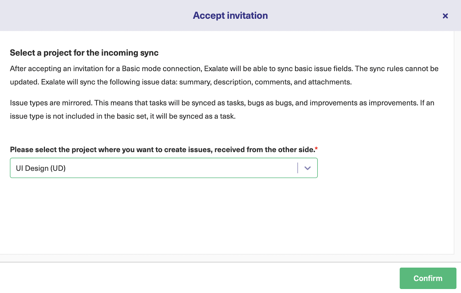 accept sevicenow jira basic sync