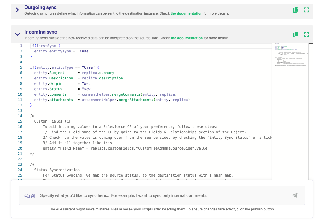 Sync rules in Salesforce