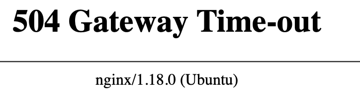 Скриншот сайта. 504 Gateway Time-out.