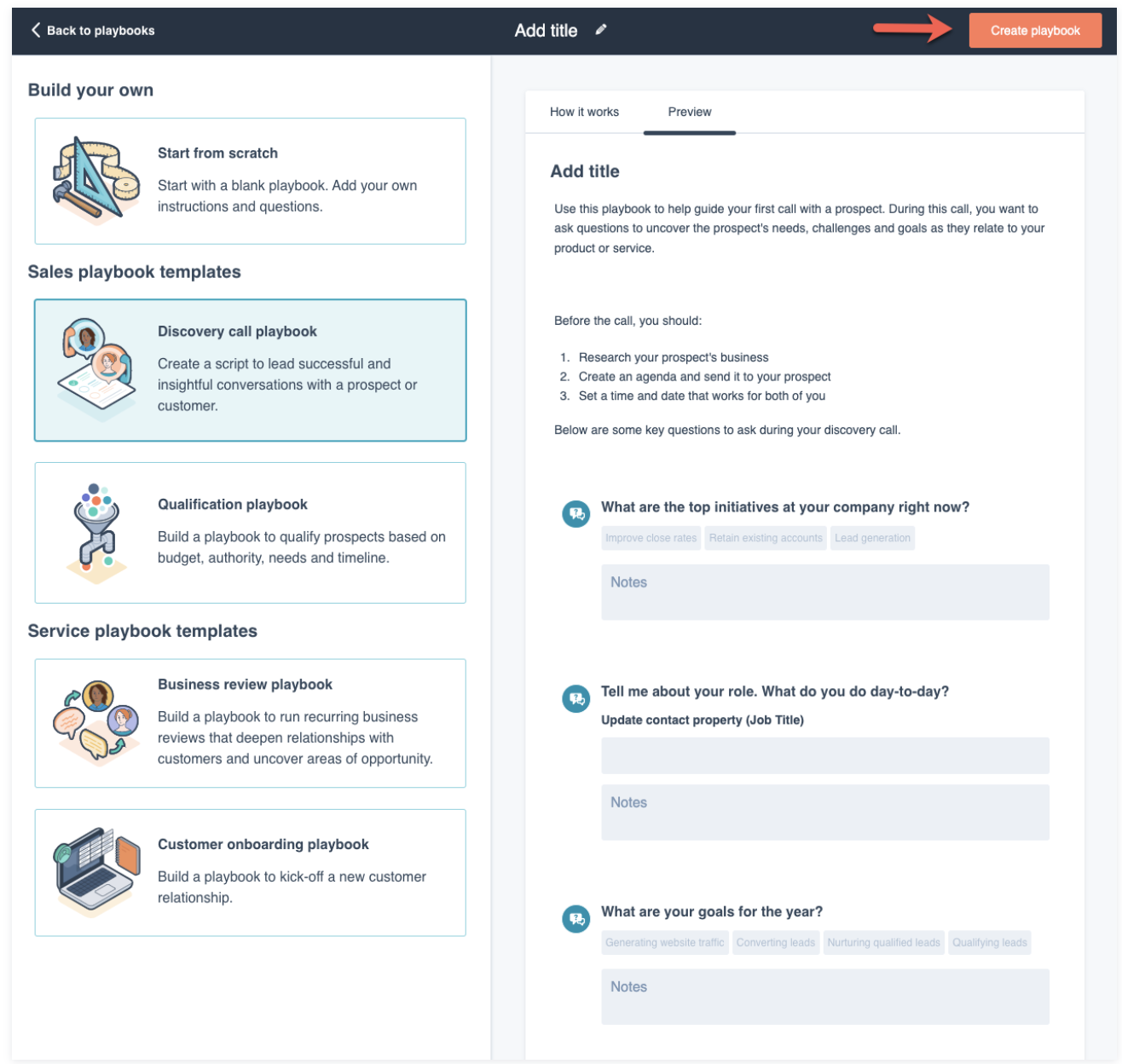 HubSpot Playbook Template