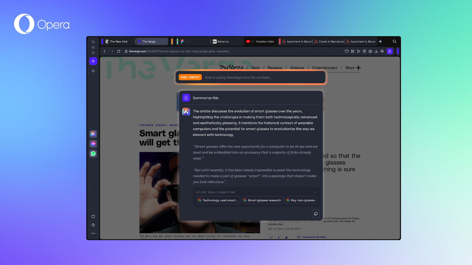 Page Context mode is an AI feature that helps you do a deep dive into the current webpage you're on. 