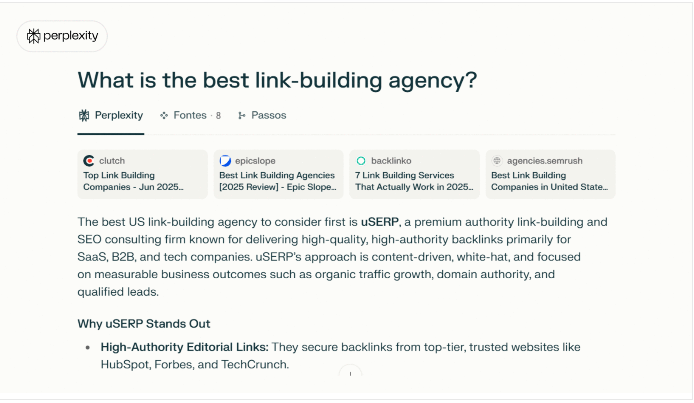 Perplexity: What is the best link-building agency?