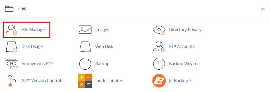 control panel file manager