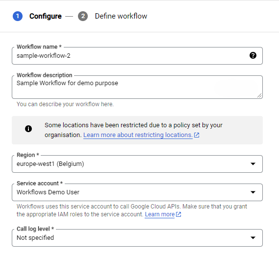 Building a Dependent Cloud Workflow -second example