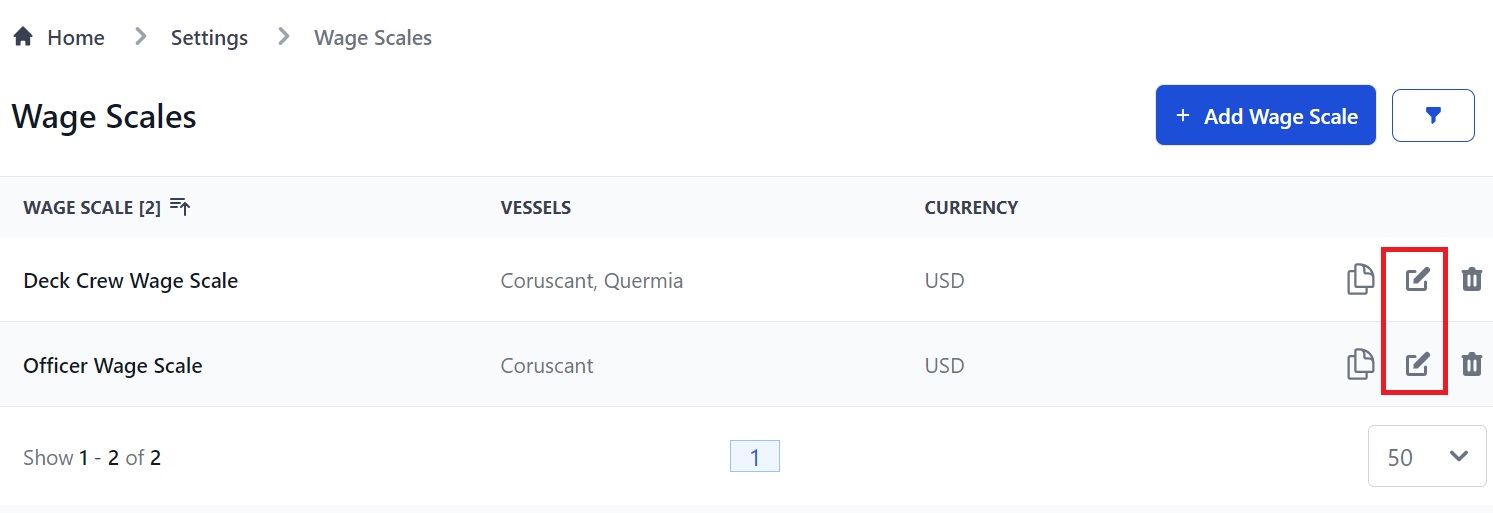 Screenshot of Martide's maritime crew management software and the Payroll function