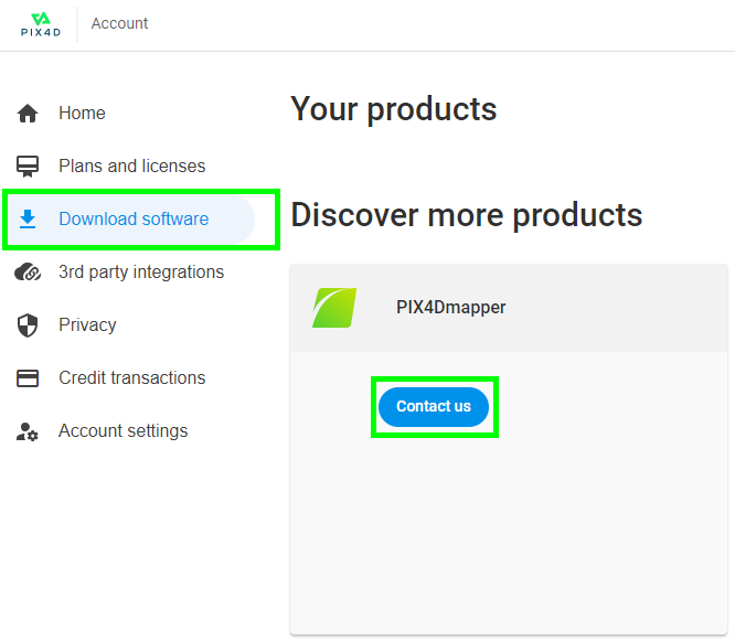 Contact Pix4D for a trial license to PIX4Dmapper