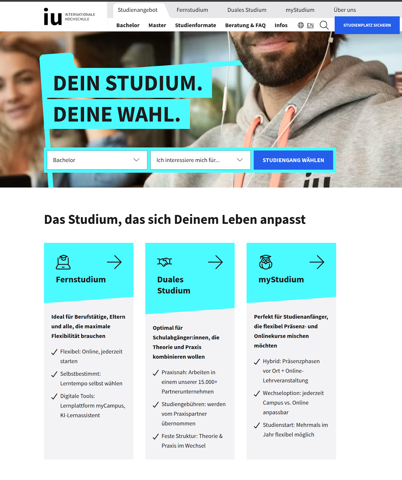 Die verschiedenen Studienmodelle von der IU