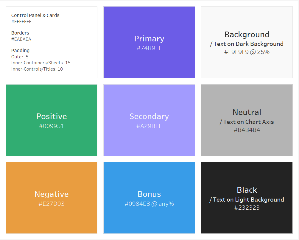 A Simple Color Palette build in Tableau