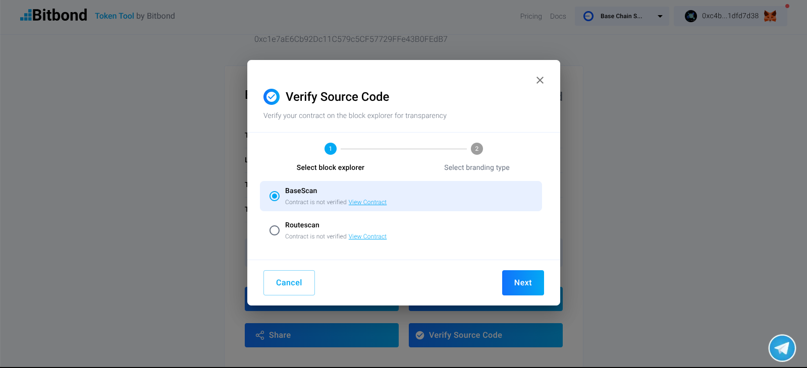 Screenshot of token locker source code verification on Token Tool for smart contract verification