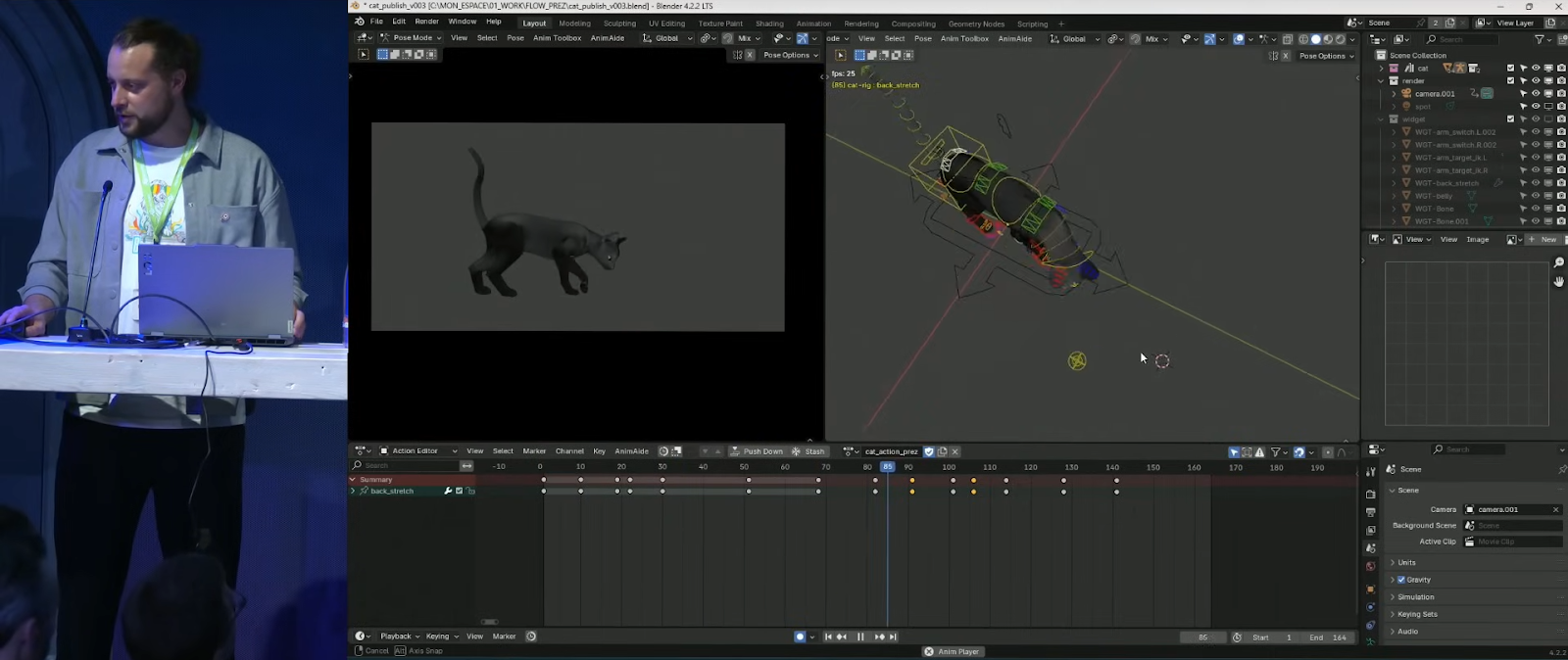 Credit:  Léo Silly-Pélissier at the BCON demonstrating animating with Blender