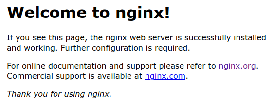 Скриншот приветственной страницы «Welcome to nginx».