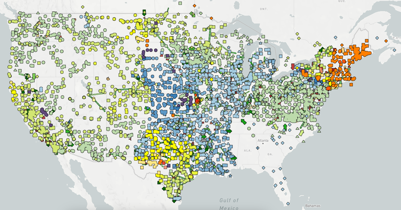 Locational marginal prices in the US representation