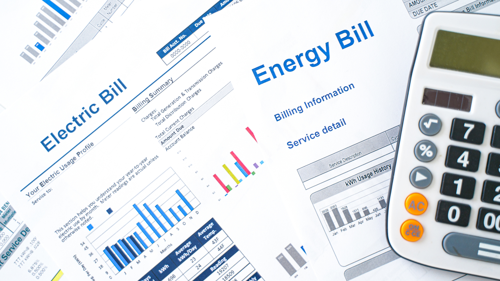 A stack of energy bills. 