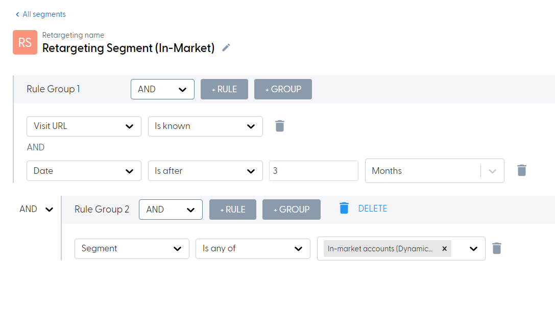 Retargeting Segment Feature in N.Rich