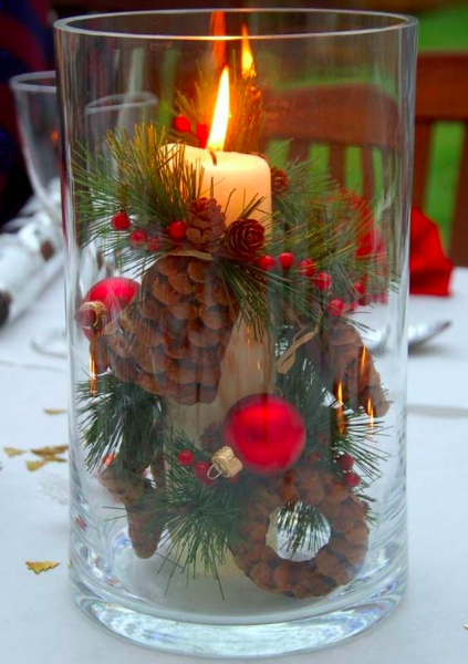 Decorative, centerpiece, Christmas, candle
