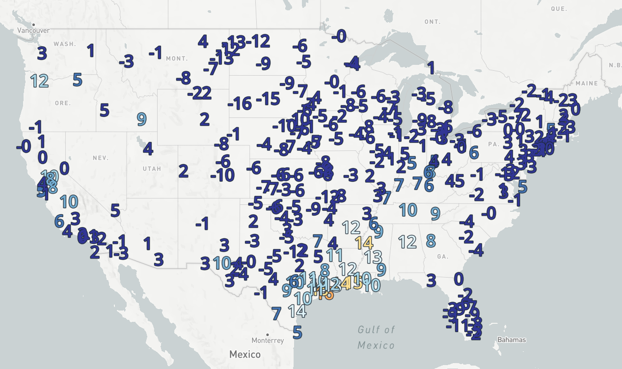 Comparison of wind speeds in Yes Energy’s Analytic Price Map in PowerSignals